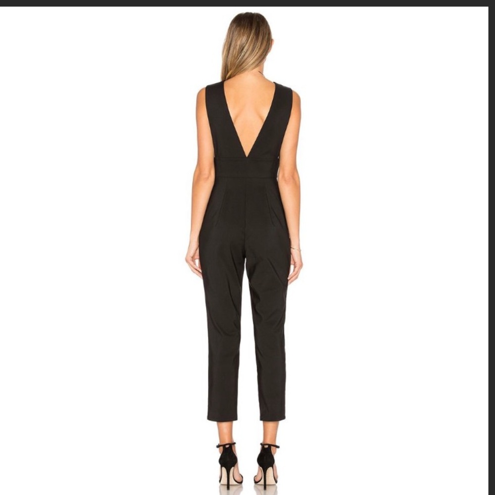 by the way. Gloria Deep V Capri Jumpsuit in Black